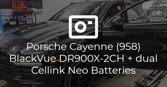 Porsche Cayenne (958) BlackVue DR900X-2CH + Dual Cellink Neo Batteries