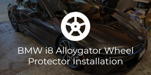 BMW i8 Sky Blue Alloygator Wheel Protector Install