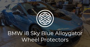 BMW i8 Protonic Blue with Sky Blue Alloygators