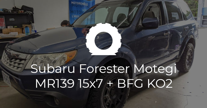 2011 Subaru Forester Motegi MR139 15x7 +15 Wheels + BFGoodrich KO2 215/75R15 Tires