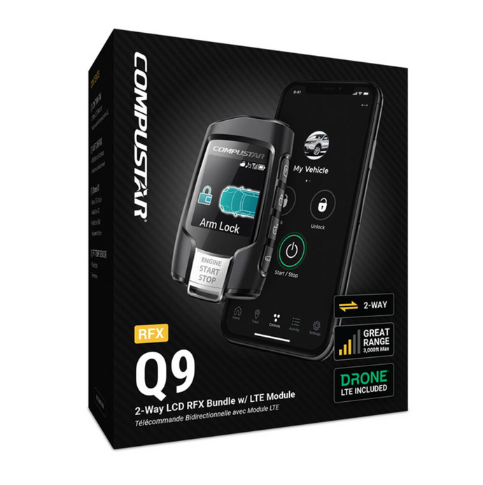 Compustar PRIME Q9 2-Way FM Remote Kit w/ Drone