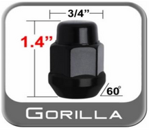 Gorilla 14x1.5 Black Lug Nuts C8 Corvette - Overdrive Auto Tuning