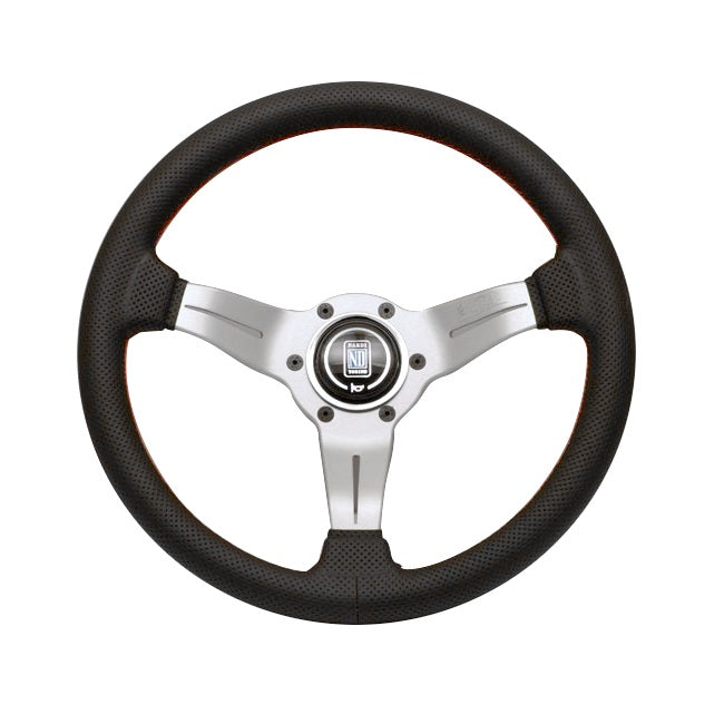 Nardi Deep Corn 330mm Black Perforated Leather and Red Stitch Steering Wheel