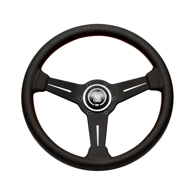 Nardi Classic 360mm Black Perforated Leather and Red Stitch Steering Wheel - Overdrive Auto Tuning, Steering Wheels auto parts