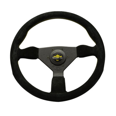 Personal Grinta 350mm Black Suede Yellow Stitch Steering Wheel - Overdrive Auto Tuning, Steering Wheels auto parts