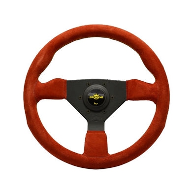 Personal Grinta 330mm Red Suede Yellow Stitch Steering Wheel - Overdrive Auto Tuning, Steering Wheels auto parts